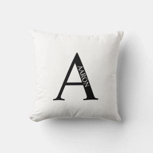 Personalisiertes Monogramm und Namenspatzen Kissen