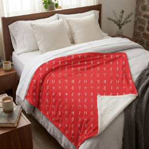 Personalisiertes Monogramm und Runen-Symbol-Blanke Sherpadecke