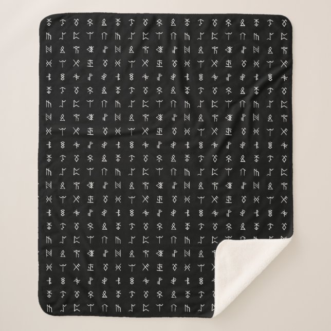 Personalisiertes Monogramm und Runen-Symbol-Blanke Sherpadecke (Vorderseite)