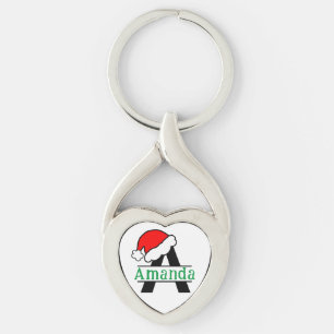 Personalisiertes Monogramm-Weihnachtsschlüsselanhä Schlüsselanhänger