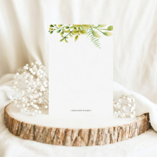 Personalisiertes Monogramm Winterlaub Grün Briefpapier