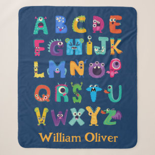 Personalisiertes Monster ABC Albern Alphabet Monst Sherpadecke