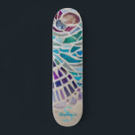 Personalisiertes Mosaik Skateboard<br><div class="desc">Dieses Skate ist mit einem Mosaikmuster aus Muschel dekoriert. Passen Sie es mit Ihrem Namen und Monogramm an. Weil wir unsere eigenen Kunstwerke erstellen, werden Sie dieses exakte Bild von anderen Designern nicht finden. Original Mosaik © Michele Davies.</div>