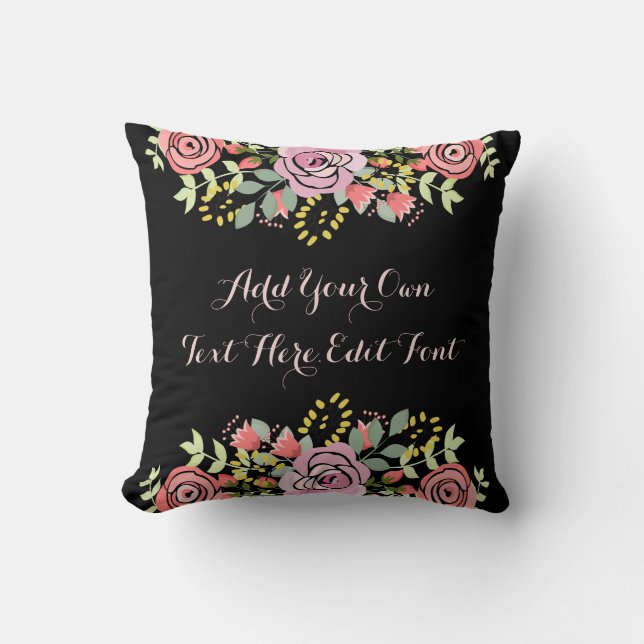 Personalisiertes motivierend mit Blumenzitat Kissen (Vorderseite)