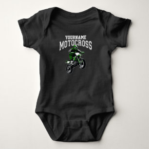 Personalisiertes Motocross Dirt Bike Fahrer Rennen Baby Strampler