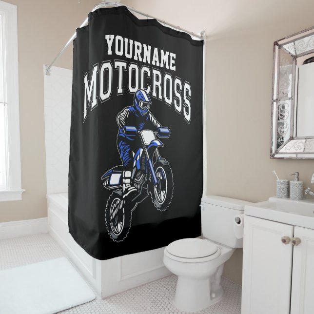 Personalisiertes Motocross Dirt Bike Racing Duschvorhang (Beispiel)