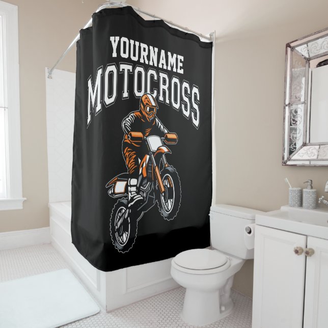 Personalisiertes Motocross Dirt Bike Racing Duschvorhang (Beispiel)