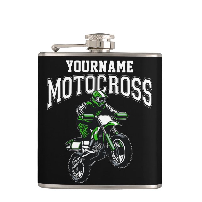Personalisiertes Motocross Dirt Bike Racing Flachmann (Vorderseite)