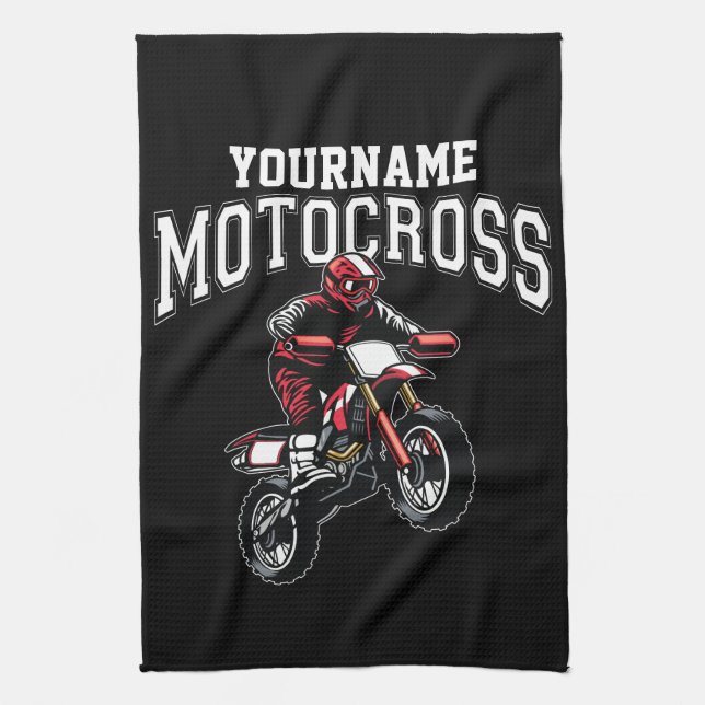 Personalisiertes Motocross Dirt Bike Racing Geschirrtuch (Vertikal)