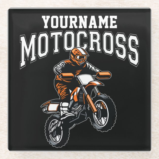 Personalisiertes Motocross Dirt Bike Racing Glasuntersetzer (Vorderseite)