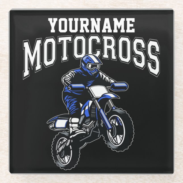 Personalisiertes Motocross Dirt Bike Racing Glasuntersetzer (Vorderseite)
