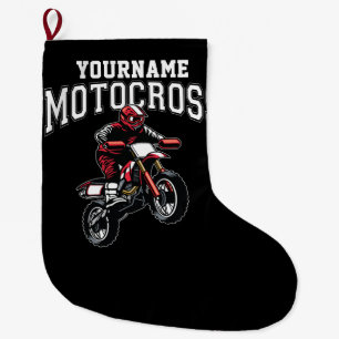 Personalisiertes Motocross Dirt Bike Racing Großer Weihnachtsstrumpf