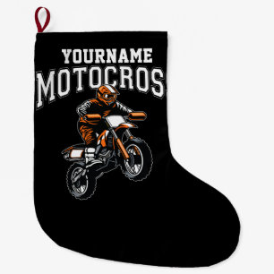 Personalisiertes Motocross Dirt Bike Racing Großer Weihnachtsstrumpf