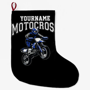 Personalisiertes Motocross Dirt Bike Racing Großer Weihnachtsstrumpf