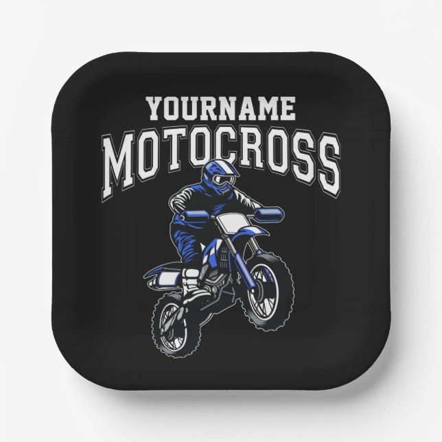 Personalisiertes Motocross Dirt Bike Racing Pappteller (Vorderseite)