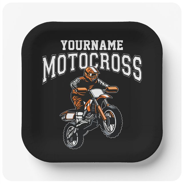 Personalisiertes Motocross Dirt Bike Racing Pappteller (Von Creator hochgeladen)
