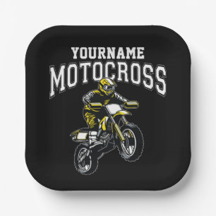 Personalisiertes Motocross Dirt Bike Racing  Pappteller
