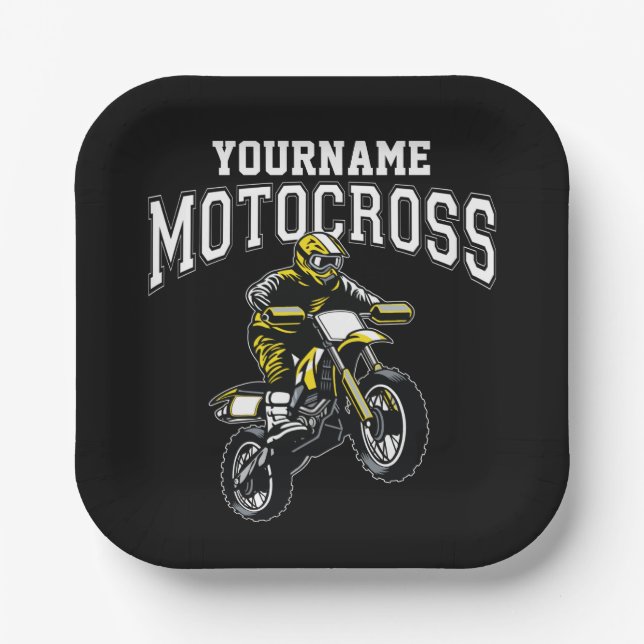 Personalisiertes Motocross Dirt Bike Racing Pappteller (Vorderseite)