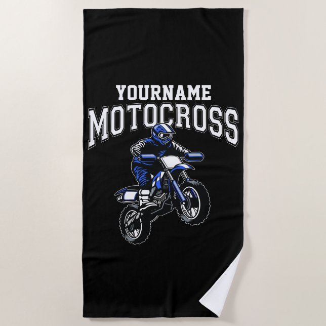 Personalisiertes Motocross Dirt Bike Racing  Strandtuch (Vorderseite)