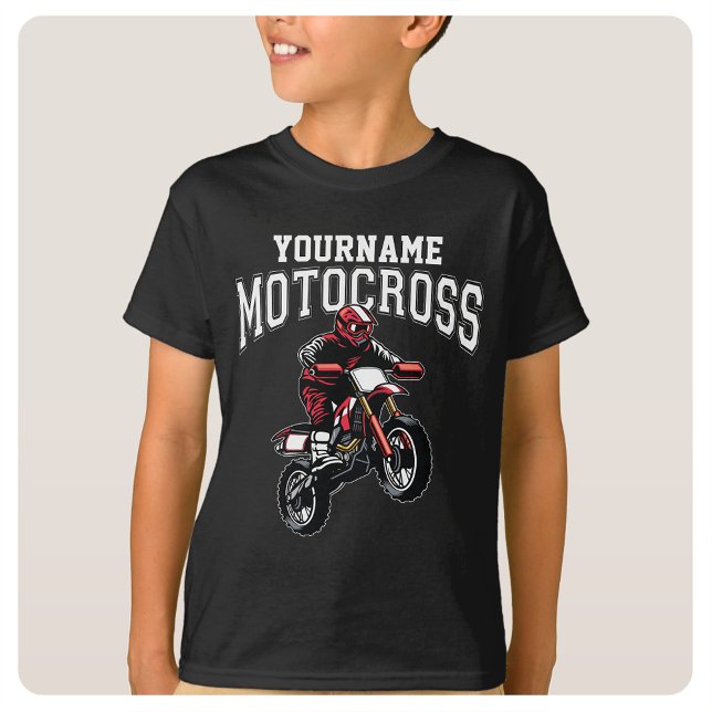 Personalisiertes Motocross Dirt Bike Racing T-Shirt (Von Creator hochgeladen)