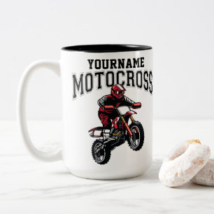 Personalisiertes Motocross Dirt Bike Racing  Zweifarbige Tasse