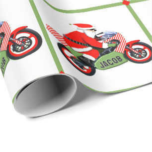 Personalisiertes Motocross-Geschenk Geschenkpapier