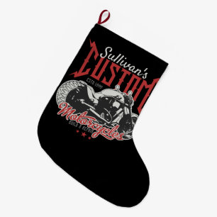 Personalisiertes Motorrad Big Bad Biker Garage Großer Weihnachtsstrumpf