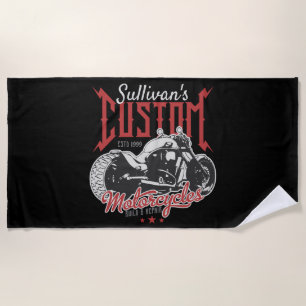 Personalisiertes Motorrad Big Bad Biker Garage Strandtuch