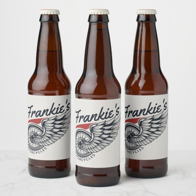Personalisiertes Motorrad-Fliegerradgeschäft Bierflaschenetikett (Flaschen)