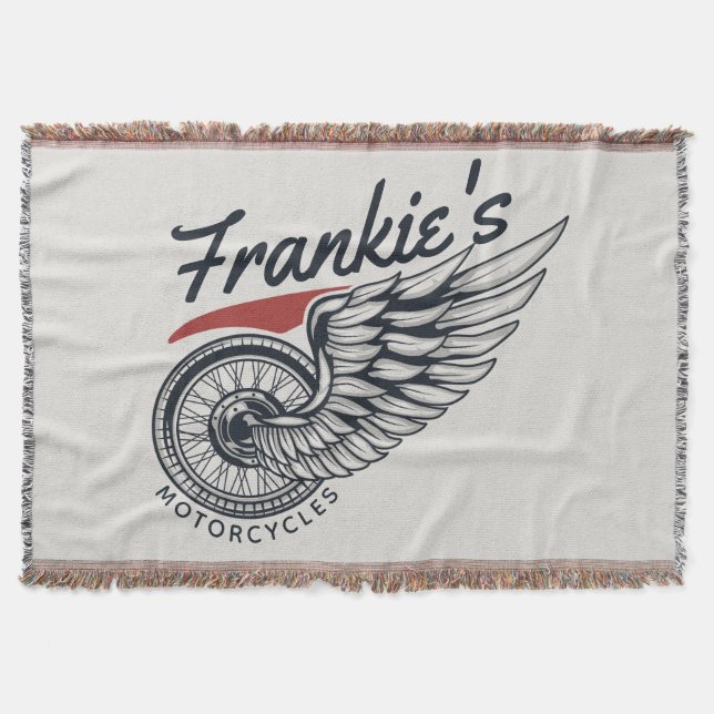 Personalisiertes Motorrad-Fliegerradgeschäft Decke (Vorderseite)