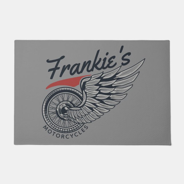 Personalisiertes Motorrad-Fliegerradgeschäft Fußmatte (Vorderseite)