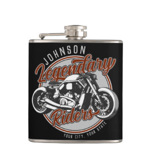 Personalisiertes Motorrad Legendärer Fahrer Biker  Flachmann
