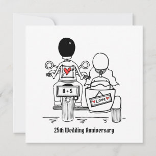 Personalisiertes Motorrad und Sidecar Einladung
