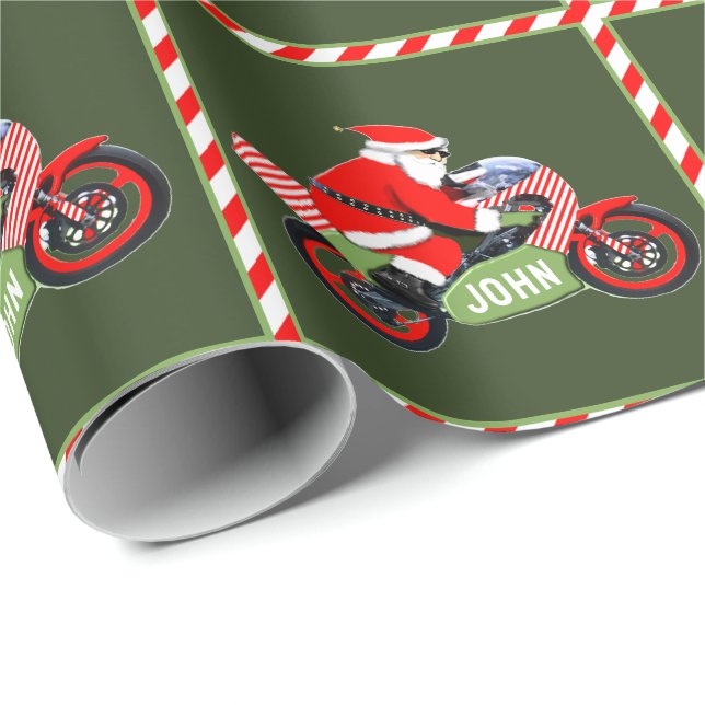 Personalisiertes Motorrad-Urlaubsgeschenk Geschenkpapier (Rolleneckpunkt)