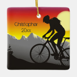 Personalisiertes Mountainbike Bike Weihnachten Keramikornament