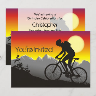 Personalisiertes Mountainbike Biken Geburtstag Einladung