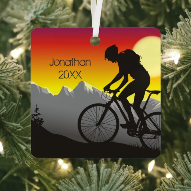 Personalisiertes Mountainbike Weihnachten Ornament Aus Metall (InSitu)