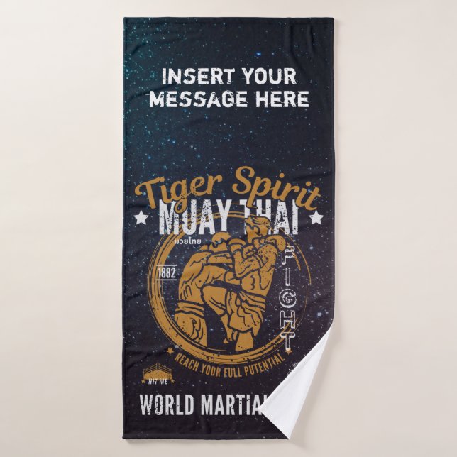 Personalisiertes Muay Thai Handtuch - Tiger Spirit Badehandtuch (Badehandtuch)