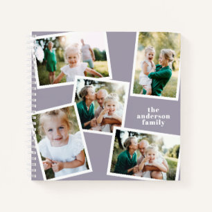 Personalisiertes Multi-Foto lila elegant und moder Notizbuch