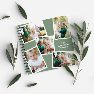 Personalisiertes Multi-Foto schlängelgrün elegant Notizbuch