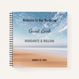 Personalisiertes Multicolor Beach Scene Gästebuch Notizbuch