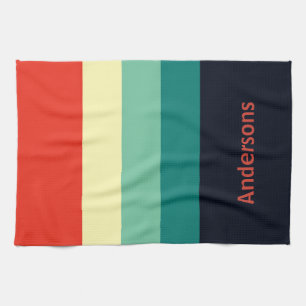Personalisiertes Multicolor Blau Aqua Grün Gelb Ro Geschirrtuch