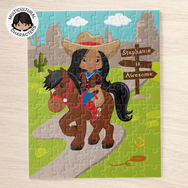 Personalisiertes multikulturelles Cowgirl Jigsaw P (Von Creator hochgeladen)