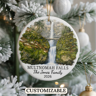 Personalisiertes Multnomah-Fälle-Ornament, Oregon Keramik Ornament