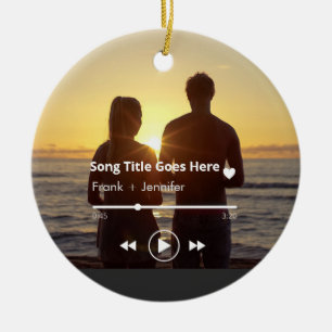 Personalisiertes Musik modernes Paar Foto Geschenk Keramik Ornament