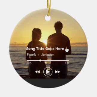 Personalisiertes Musik modernes Paar Foto Geschenk Keramik Ornament