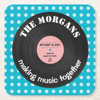 Personalisiertes Musikalbum Retro-Design Rechteckiger Pappuntersetzer