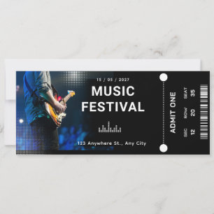 Personalisiertes Musikfestival-Ticket Konzertveran Einladung