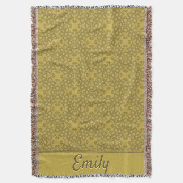 Personalisiertes Mustard Yellow Pattern Decke (Vorderseite Vertikal)