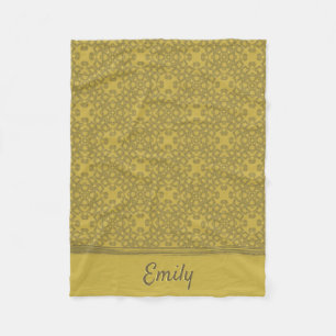 Personalisiertes Mustard Yellow Pattern Fleecedecke